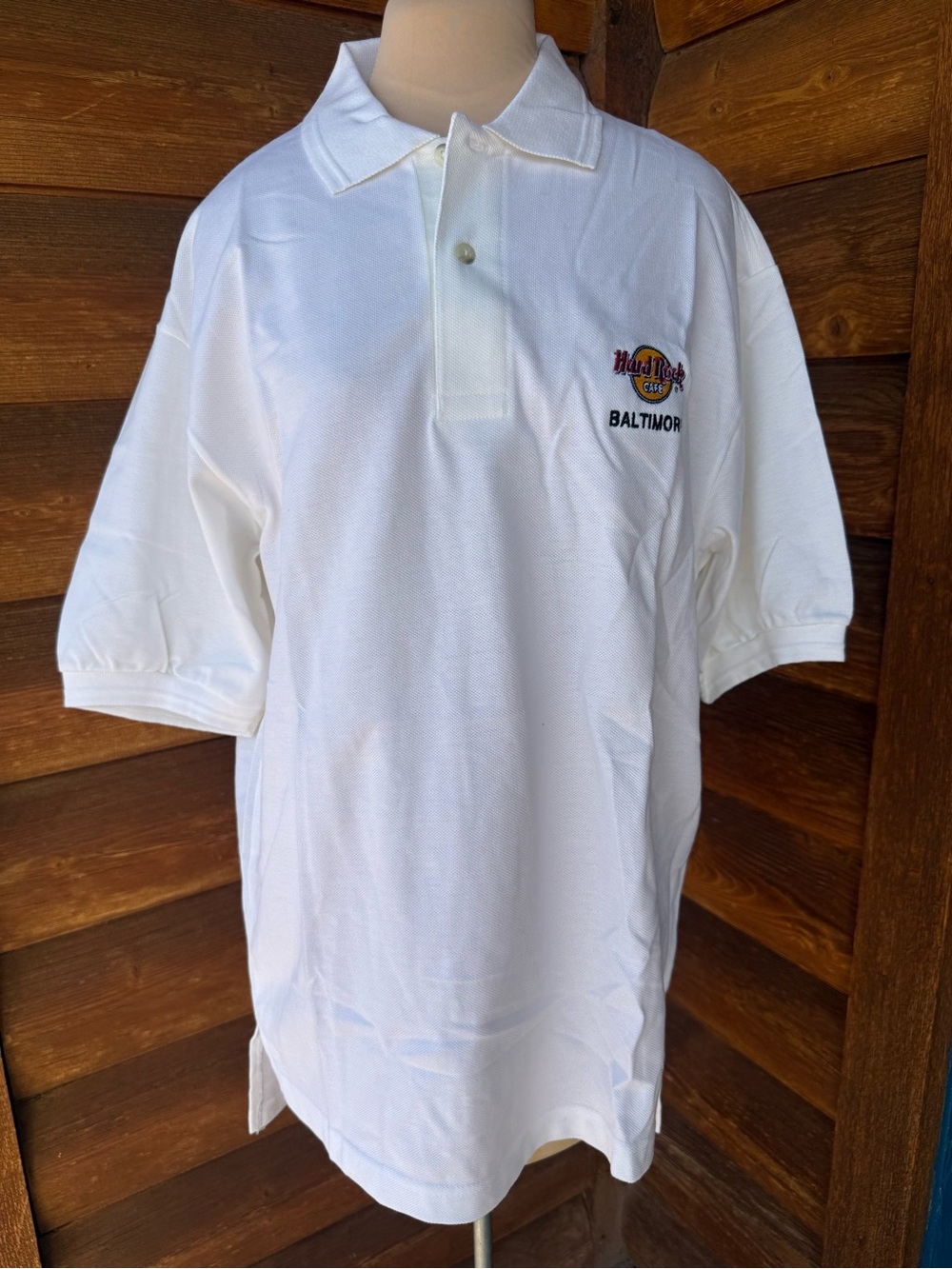 NWT Baltimore Hard Rock Cafe White Polo  medium